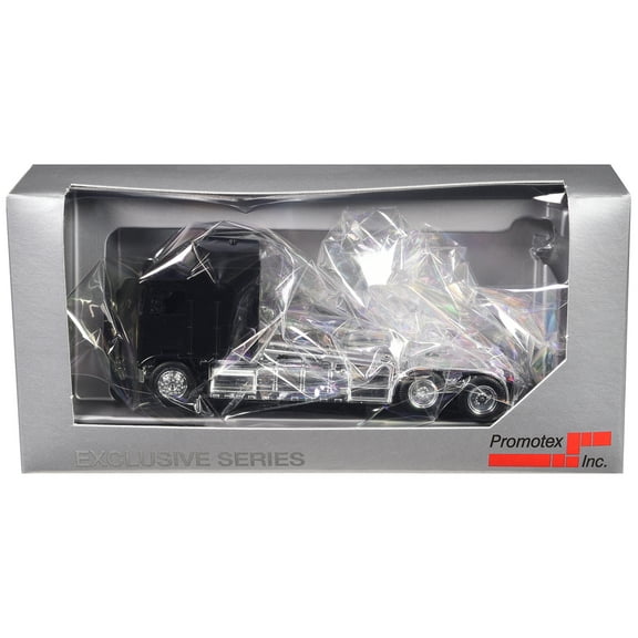 Kenworth K100 with 5-Bar Grill and XXL Chassis Black 1/87 (HO) Plastic Model Car by Promotex