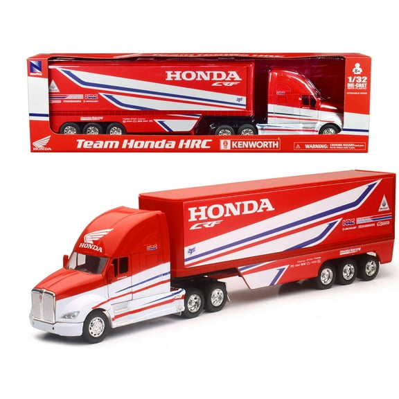 Kenworth Semi-Truck Red and White "Team Honda HRC" 1/32 Diecast Model by New Ray