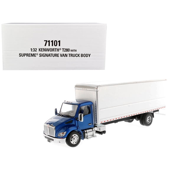 Kenworth T280 with Supreme Signature Van Truck Body Blue and White "Transport Series" 1/32 Diecast Model by Diecast Masters