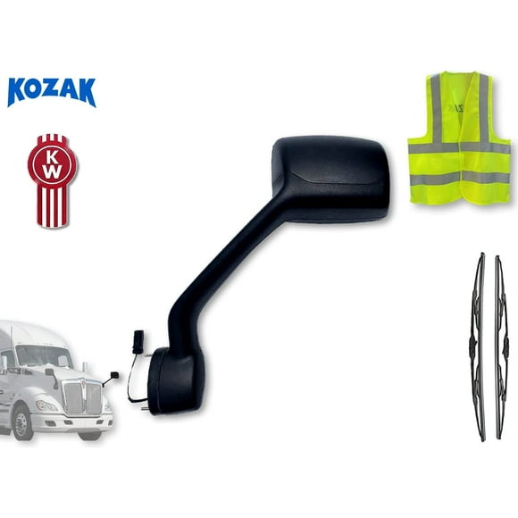 TPC Black Hood Mirror for Kenworth T680 or Peterbilt 579