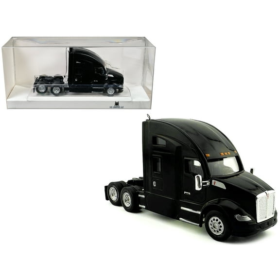 Kenworth T680 Sleeper Cab Black 1/87 (HO) Plastic Model Car by HO Logistics