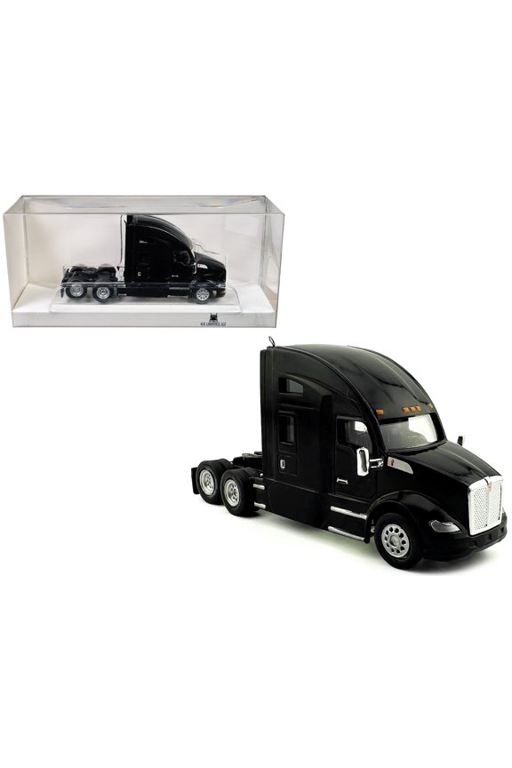Kenworth T680 Sleeper Cab Black 1/87 (HO) Scale Plastic Model Car by HO Logistics