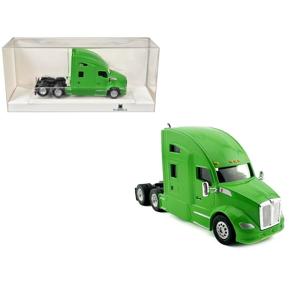 Kenworth T680 Sleeper Cab Lime Green 1/87 (HO) Scale Plastic Model Car by HO Logistics