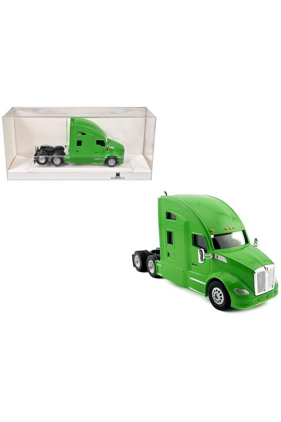Kenworth T680 Sleeper Cab Lime Green 1/87 (HO) Scale Plastic Model Car by HO Logistics