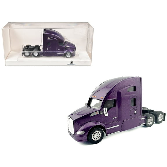 Kenworth T680 Sleeper Cab Purple Metallic 1/87 (HO) Scale Plastic Model Car by HO Logistics