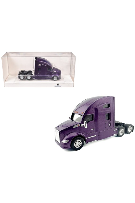Kenworth T680 Sleeper Cab Purple Metallic 1/87 (HO) Scale Plastic Model Car by HO Logistics