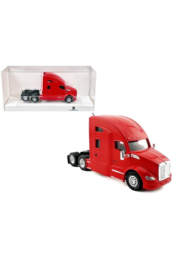 Kenworth T680 Sleeper Cab Red 1/87 (HO) Scale Plastic Model Car by HO Logistics