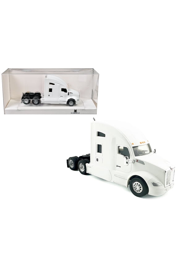 Kenworth T680 Sleeper Cab White 1/87 (HO) Plastic Model Car by HO Logistics
