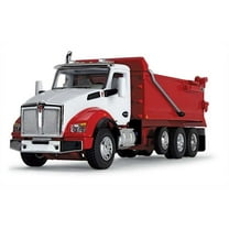 Kenworth T880 Day Cab with Rogue Transfer Dump Body Truck White and Viper Red 1/64 Diecast Model by DCP/First Gear