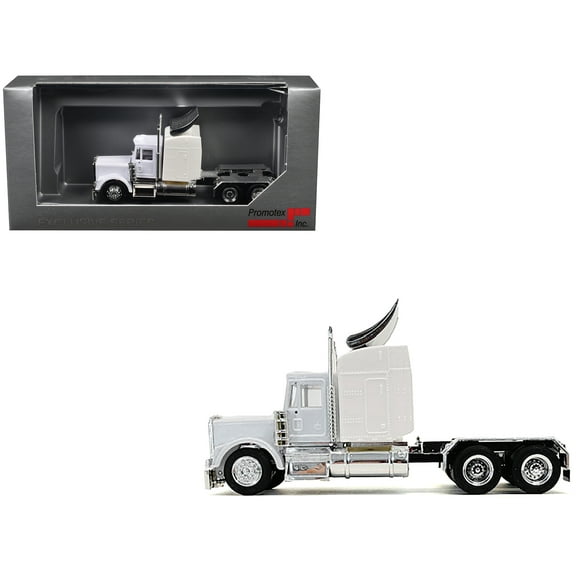 Kenworth W900 Sleeper Cab White 1/87 (HO) Plastic Model Car by Promotex