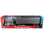 Kenworth W900 Truck Silver Metallic with Gray Container 1/32 Diecast Model by Welly