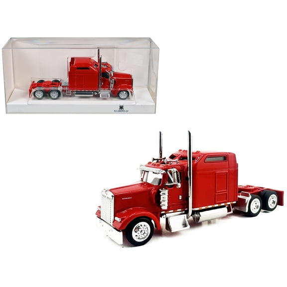 Kenworth W900L Truck Tractor with Sleeper Cab Red 1/87 (HO) Scale Plastic Model Car by HO Logistics