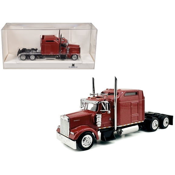Kenworth W900L Truck Tractor with Sleeper Cab Red Metallic 1/87 (HO) Scale Plastic Model Car by HO Logistics