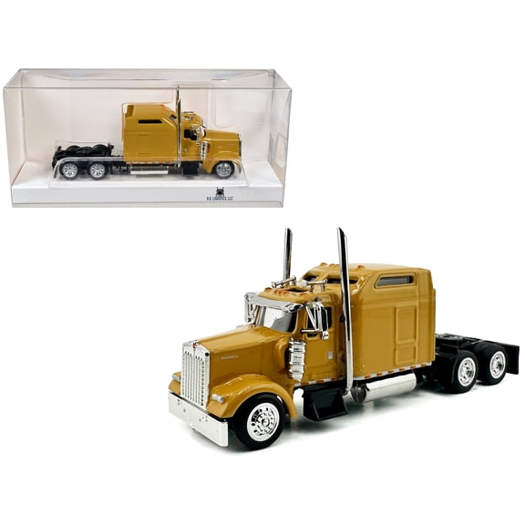 Kenworth W900L Truck Tractor with Sleeper Cab Yellow 1/87 (HO) Scale Plastic Model Car by HO Logistics