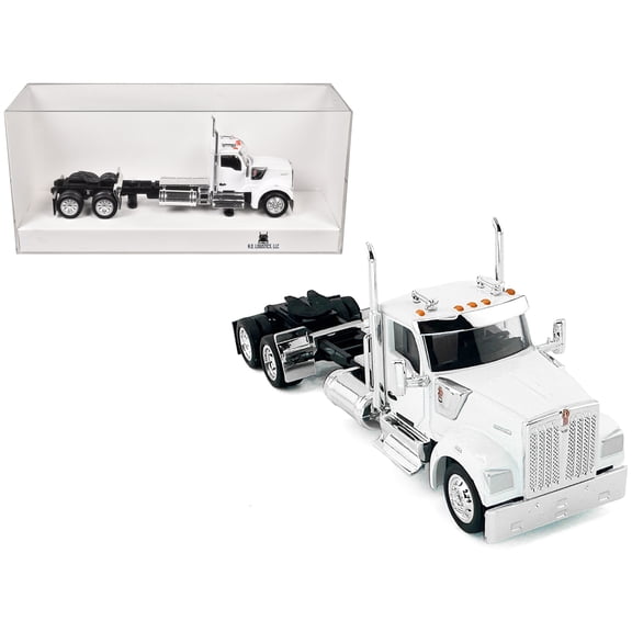 Kenworth W990 2-Axel Day Cab White 1/87 (HO) Plastic Model Car by HO Logistics