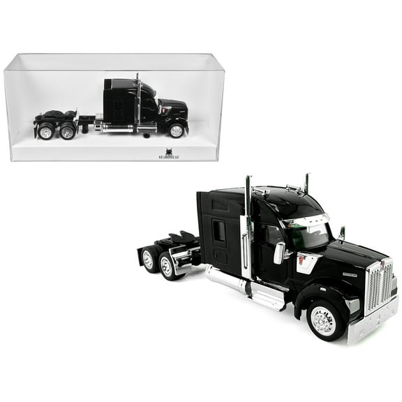 Kenworth W990 with Stand Up Sleeper Cab Black 1/87 (HO) Scale Plastic Model Car by HO Logistics