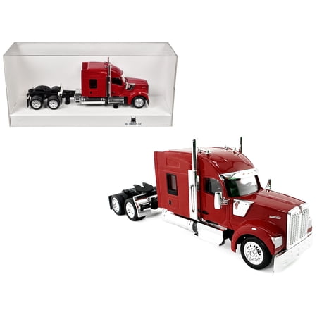 Kenworth W990 with Stand Up Sleeper Cab Red 1/87 (HO) Scale Plastic Model Car by HO Logistics