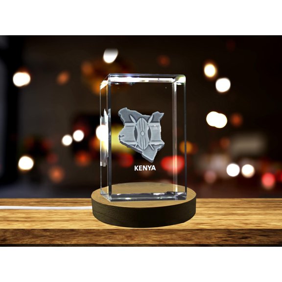 Kenya 3D Engraved Crystal 3D Engraved Crystal Keepsake/Gift/Decor/Collectible/Souvenir