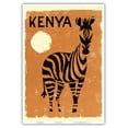 thumbnail image 1 of Kenya Africa - Zebra - Vintage Travel Poster c.1960 - Master Art Print (Unframed) 13in x 19in, 1 of 4