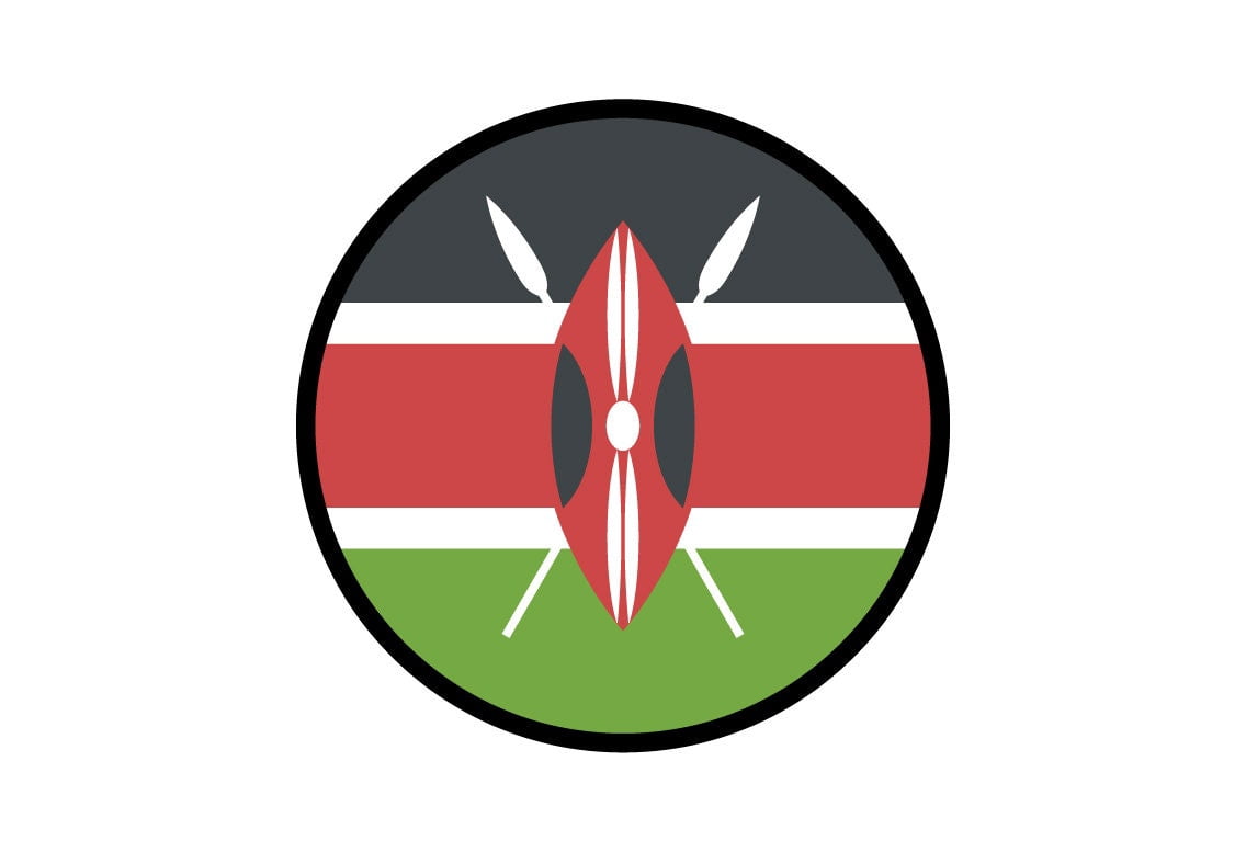 Kenya Flag Circle Sticker Decal 4 inches - 4 inch - Walmart.com