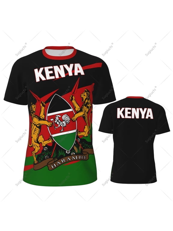 Kenya Flag Men Sports T-shirt Women Tees jersey for Soccer Football Running Bike Tennis Fitness Fans