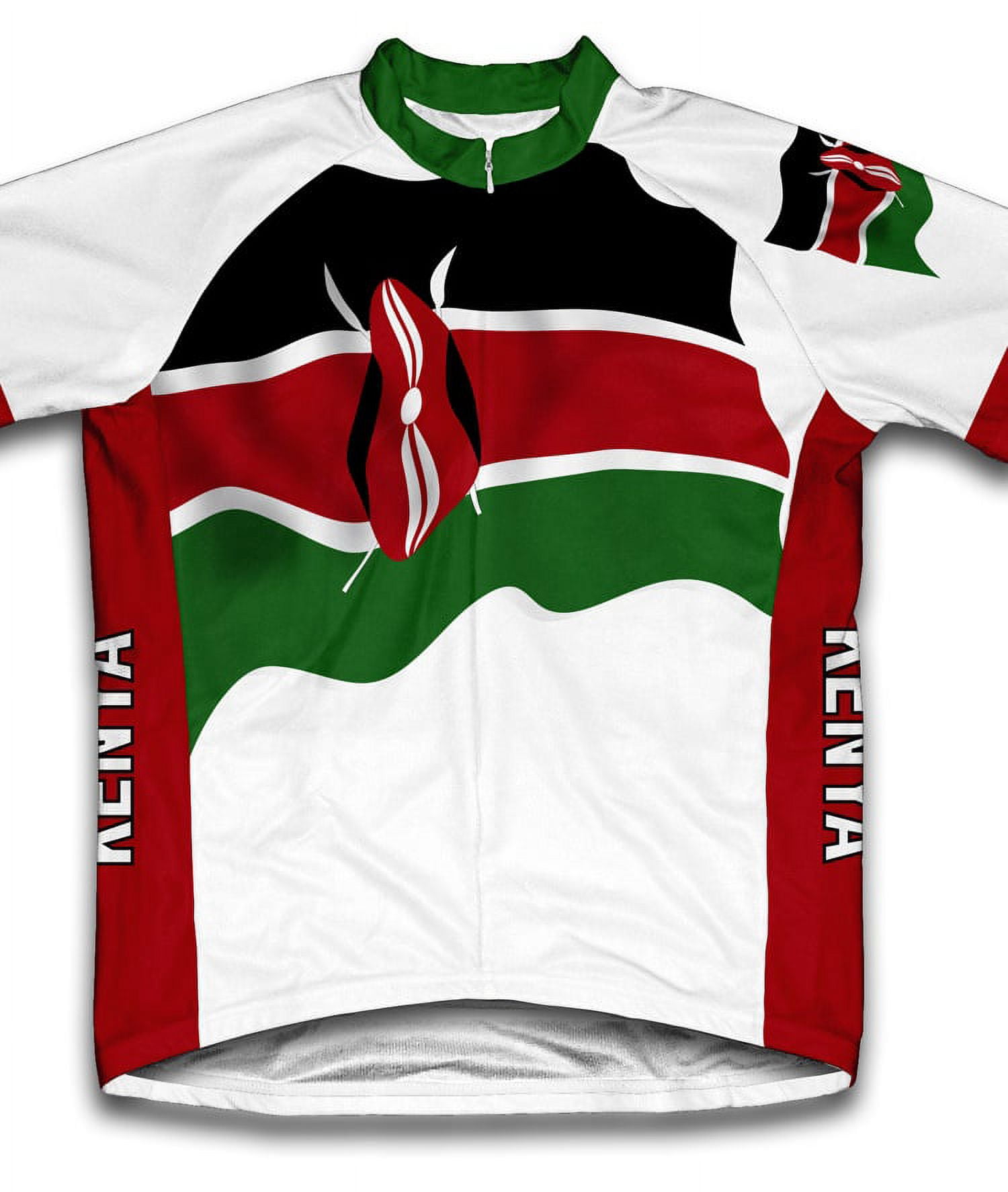 Kenya Flag Short Sleeve Cycling Jersey for Men Size XL