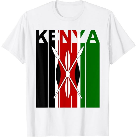 Kenya Flag T-Shirt Kenya Everyday Tees & GiftsMen and women, White T-shirt, size: Extra large