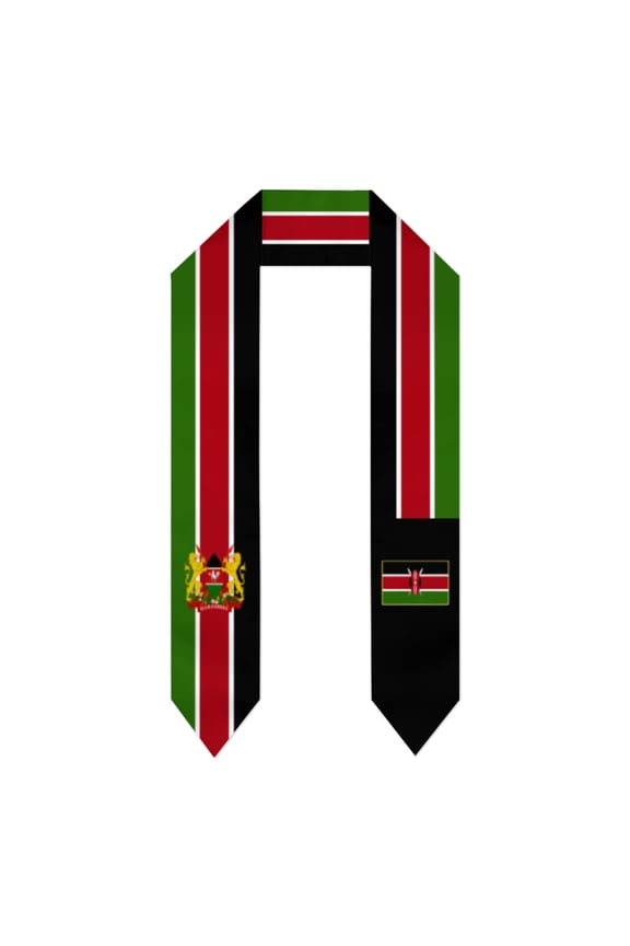 Kenya Flag Thick Graduation Sash Stole Scarf Double Sided Honor Stole For Graduation Students Class Of 2024
