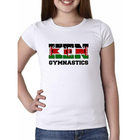 Kenya Gymnastics - Olympic Games - Rio - Flag Girl's Cotton Youth T-Shirt