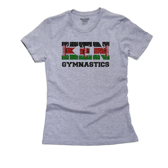 Kenya Gymnastics - Olympic Games - Rio - Flag Women's Cotton Grey T-Shirt
