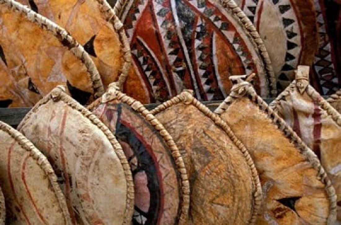 Kenya Handmade Masai shields at a roadside market Canvas Art - Jaynes Gallery DanitaDelimont (24 x 15)