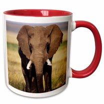 3drose, Kenya, Maasai Mara National Reserve, African Bush Elephant., 15oz Two-tone Red Mug