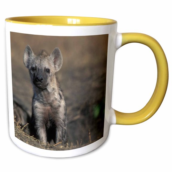 3drose, Kenya, Masai Mara Game Reserve, Spotted Hyena Wildlife-af21 Pso0131 - Paul Souders, 11oz Two-tone Yellow Mug