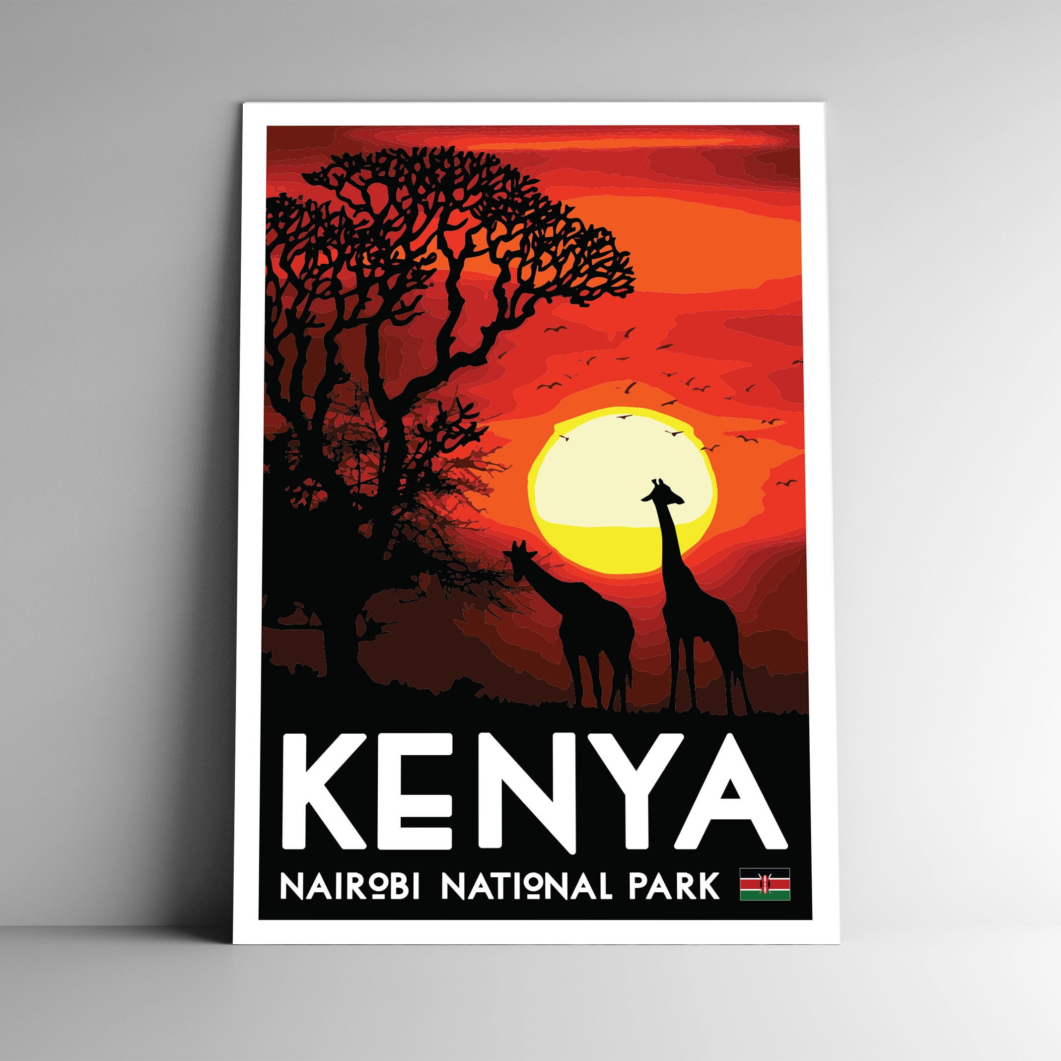 Kenya Nairobi National Park Vintage Travel Poster / Postcard WPA Style