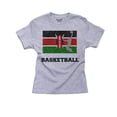 thumbnail image 1 of Kenya Olympic - Basketball - Flag - Silhouette Boy's Cotton Youth Grey T-Shirt, 1 of 2