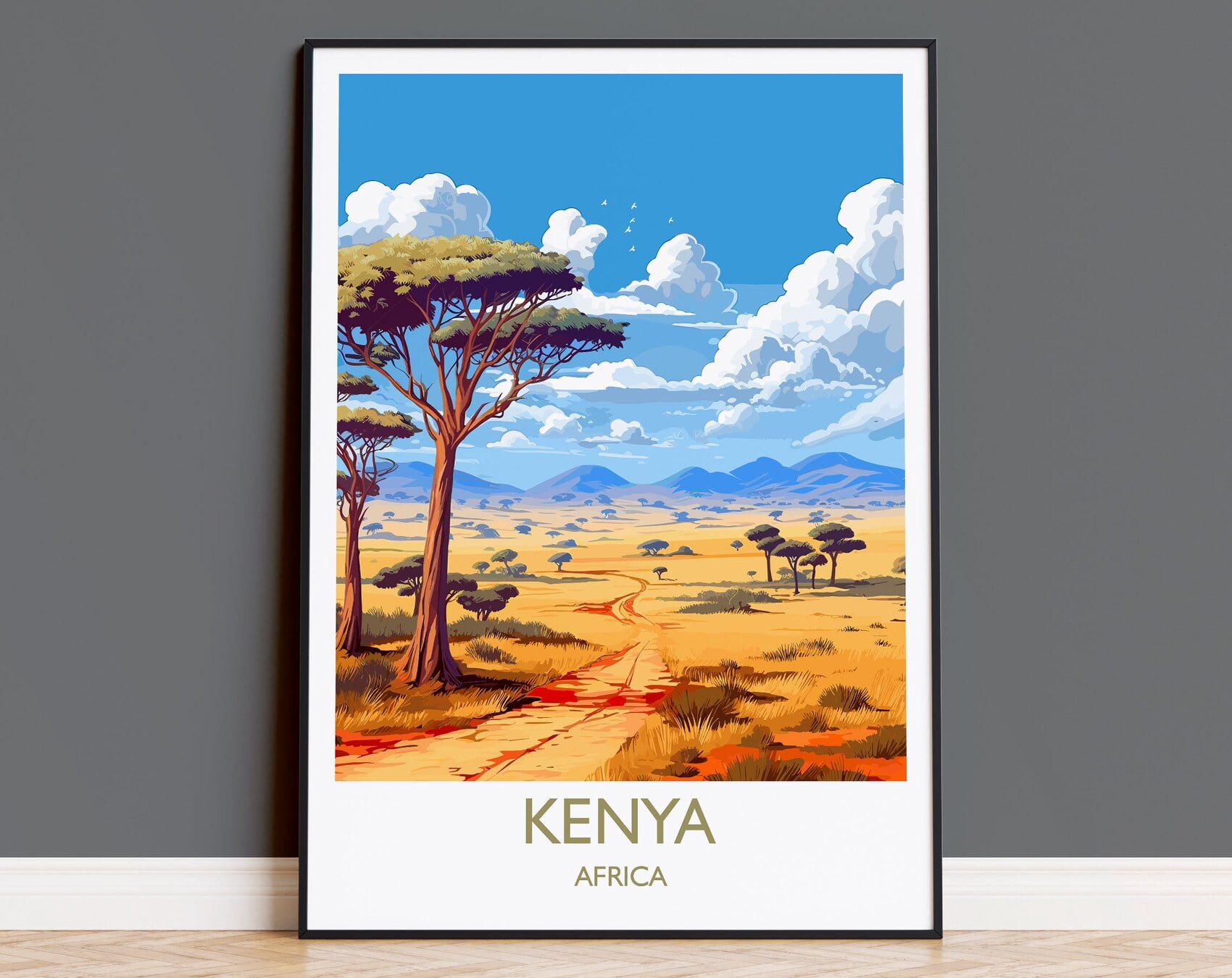 Kenya Travel Print, Travel Poster of Kenya, Kenya Gift, Africa, Africa ...