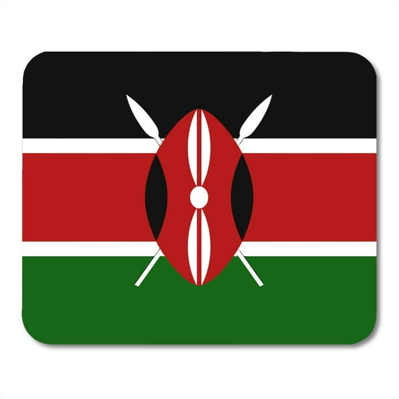Kenyan Original and Simple Kenya Flag in Official Colors Proportion Correctly Shield Mousepad Mouse Pad Mouse Mat 9x10 inch