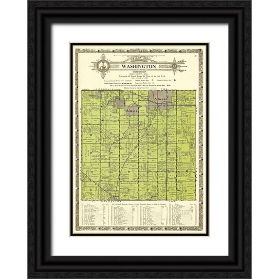 Kenyon 18x24 Black Ornate Wood Framed with Double Matting Museum Art Print Titled - Washington Iowa Landowner - Kenyon 1926