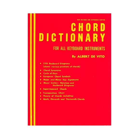 Kenyon Chord Dictionary for Keyboard Instruments (Reference Book) Piano Method Series Composed by Albert De Vito