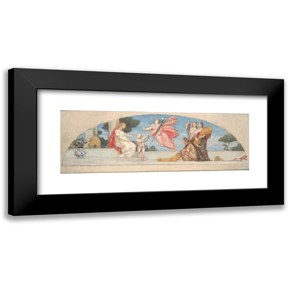 Kenyon Cox 14x8 Black Modern Framed Museum Art Print Titled - Study for Mural, Union Trust Company Building, ‘The Sources of Wealth’ (ca. 1903)