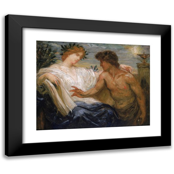 Kenyon Cox 18x15 Black Modern Framed Museum Art Print Titled - Study for Science Instructing Industry (1898)