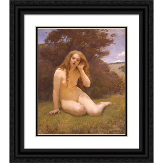 Kenyon Cox 20x24 Black Ornate Framed Double Matted Museum Art Print Titled: Echo (1892)