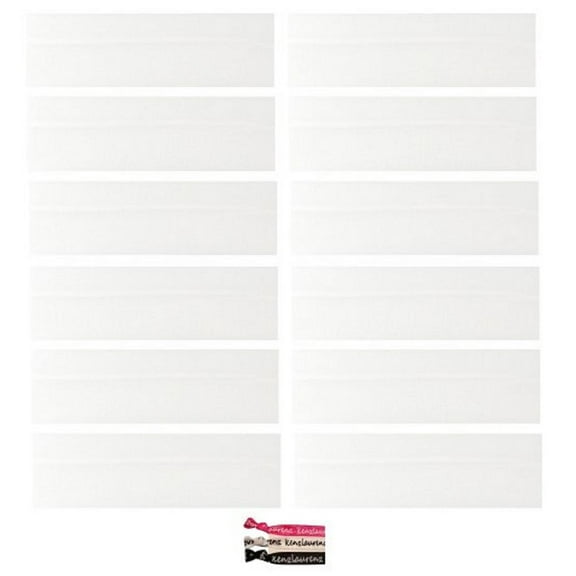 Kenz Laurenz Cotton Headbands 12 Soft Stretch Headband Sweat Absorbent Elastic Head Band White