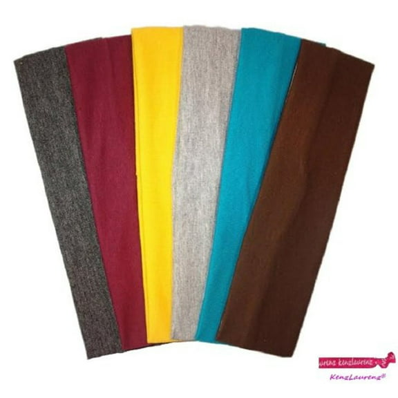 Kenz Laurenz Cotton Headbands 6 Soft Stretch Headband Sweat Absorbent Elastic Head Bands Warm Set