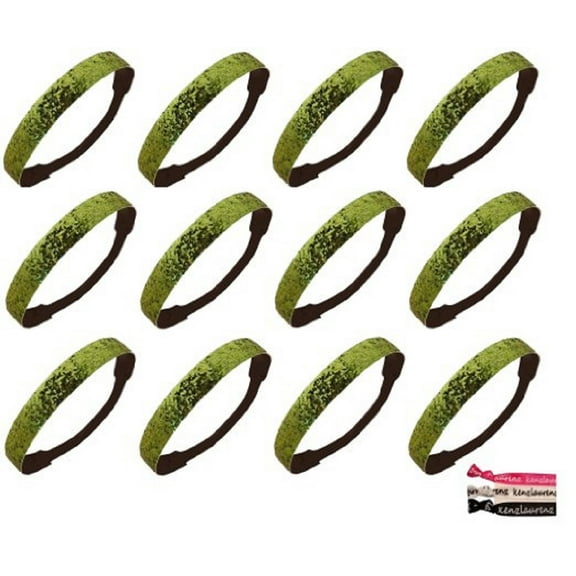 Kenz Laurenz Glitter Headbands 12 Girls Headband Sparkly Hair Head Bands Lime