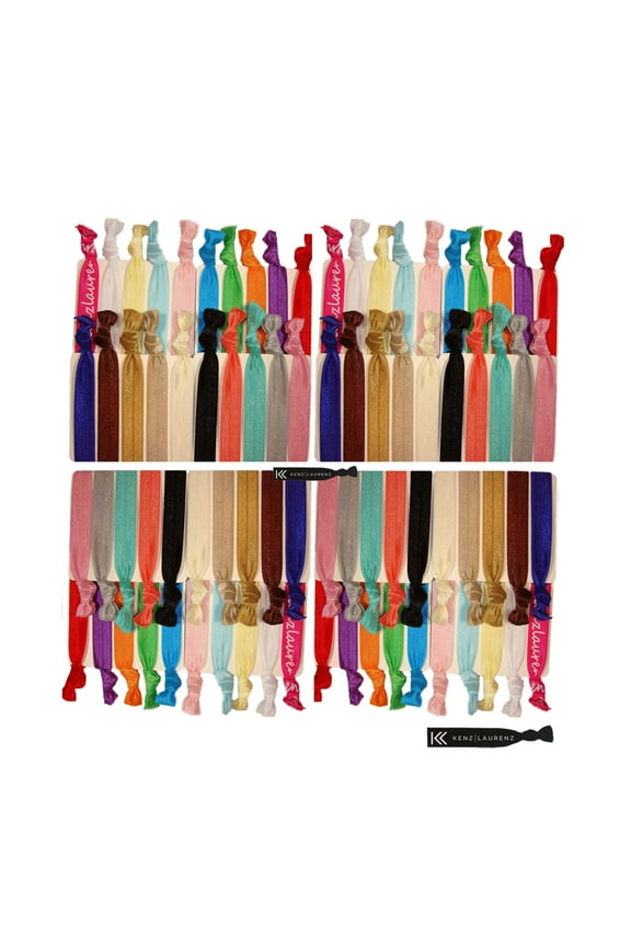 Hair Ties 50 Elastic Solids Ponytail Holders Ribbon Knotted Bands