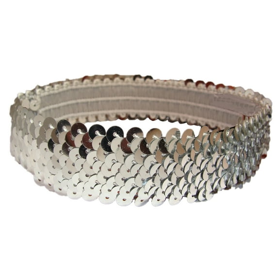 Kenz Laurenz Sequin Headband Girls Headbands Sparkly Hair Head Bands Silver