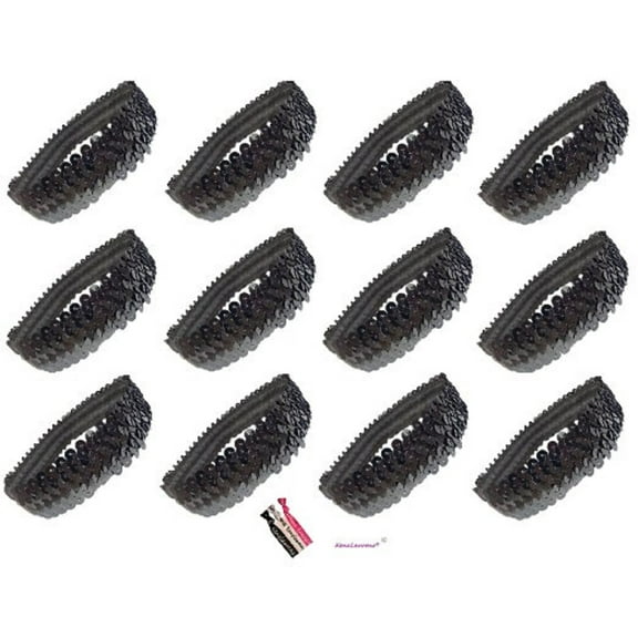 Kenz Laurenz Sequin Headbands 12 Girls Headband Sparkly Hair Head Bands Black