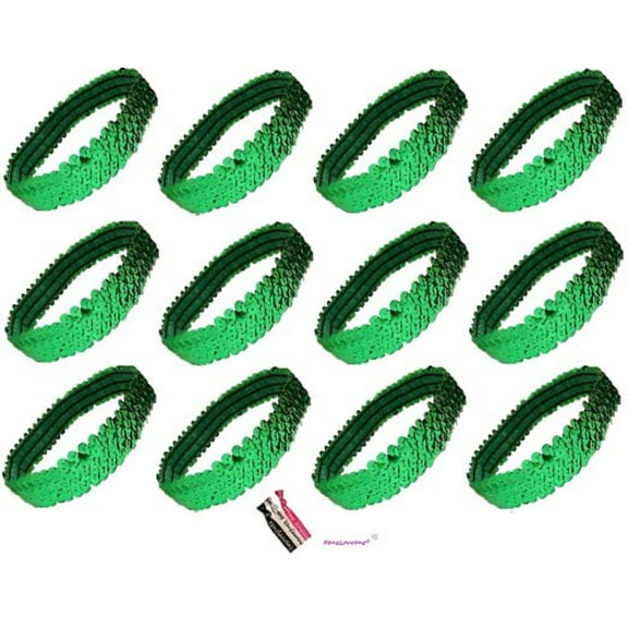 Kenz Laurenz Sequin Headbands 12 Girls Headband Sparkly Hair Head Bands Green