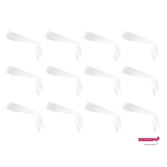 Kenz Laurenz Tie Back Headbands 12 Moisture Wicking Athletic Sports Head Band White